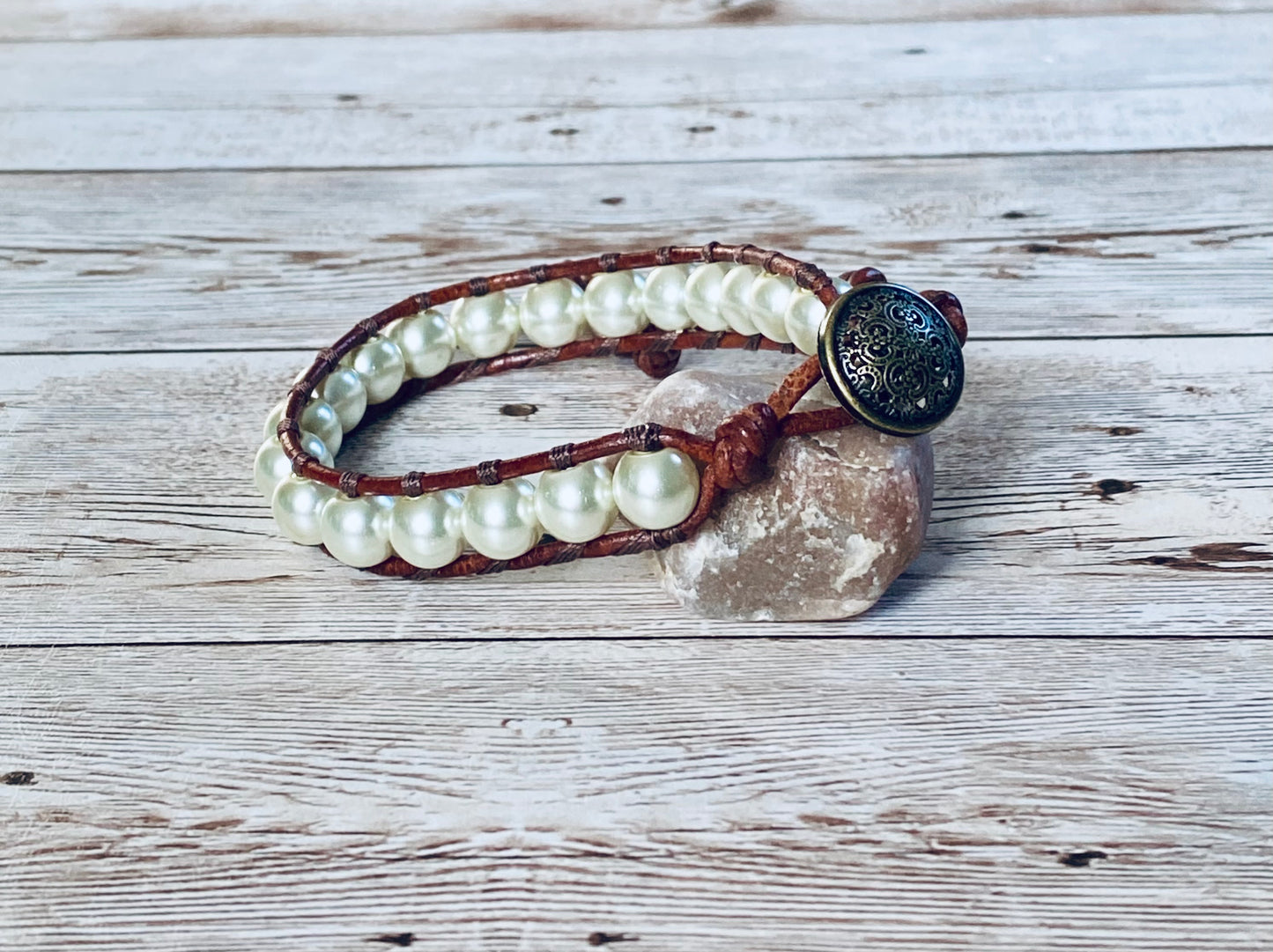 Ivory Pearl Wrap Bracelet