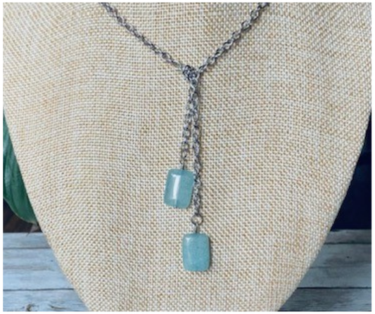 Aqua Quartzite Lariat