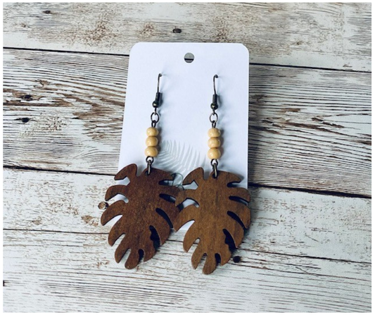 Monstera Leaf Earring