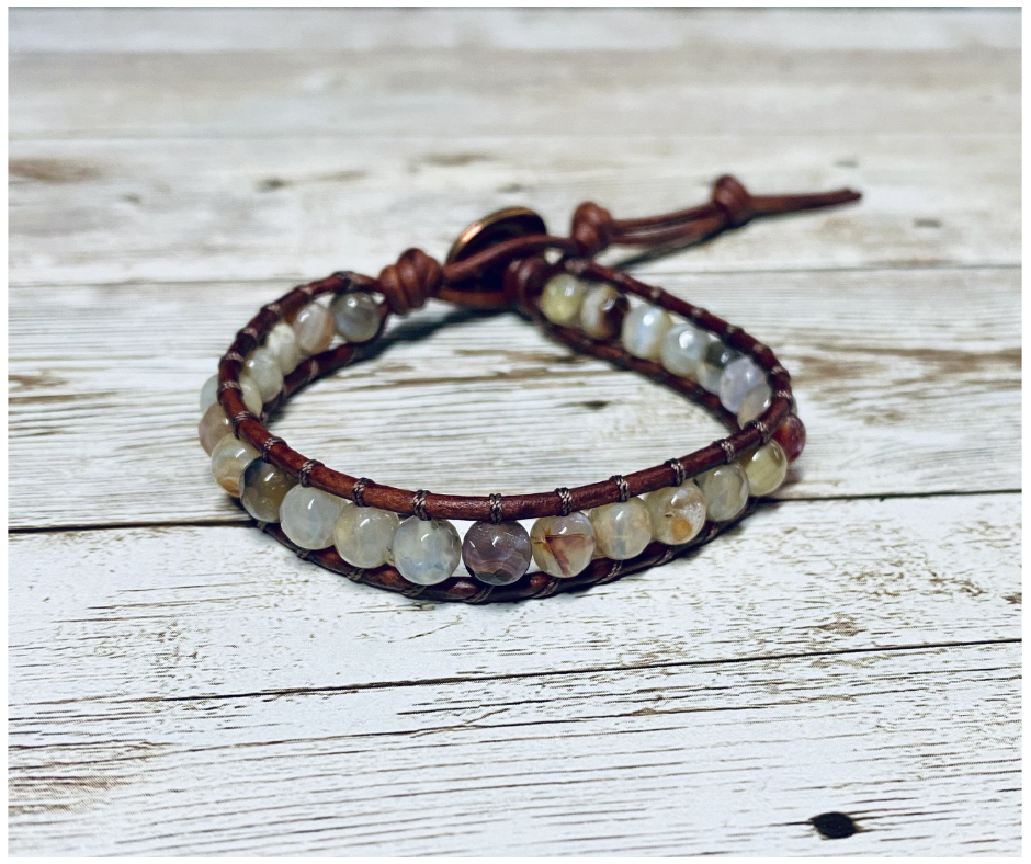 Natural Agate Wrap Bracelet