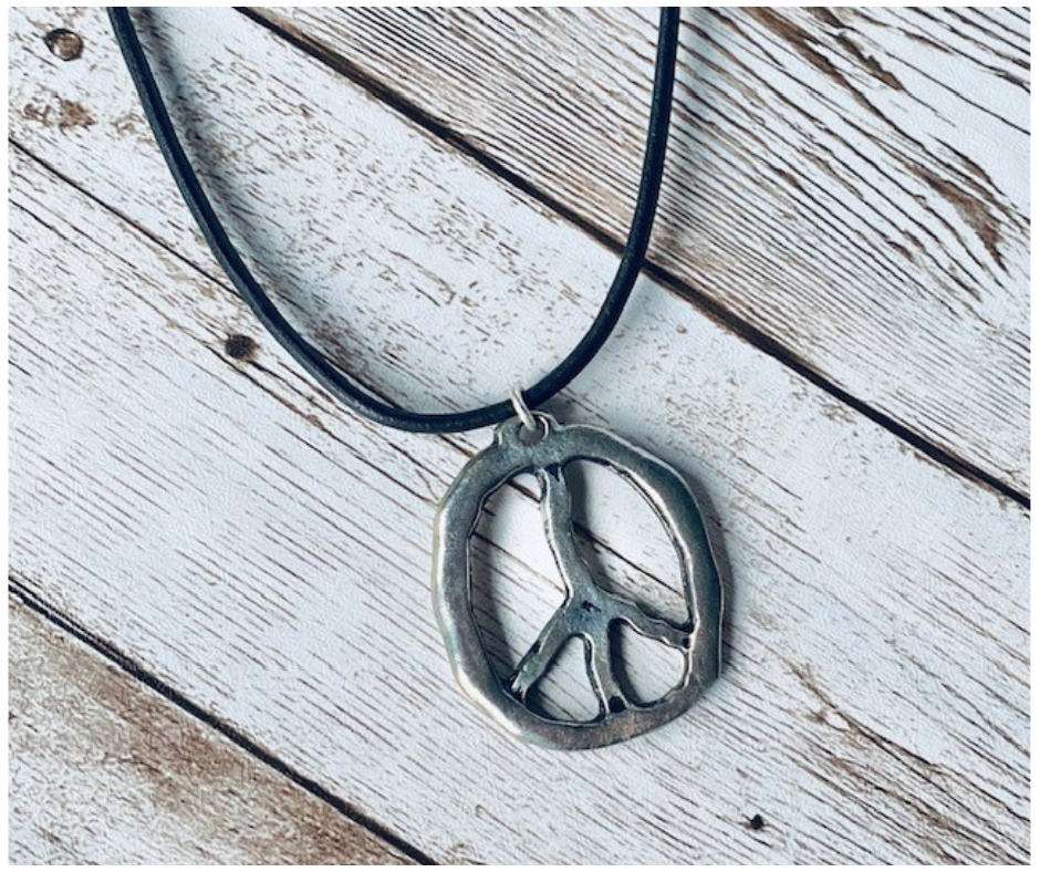 Peace Leather Necklace