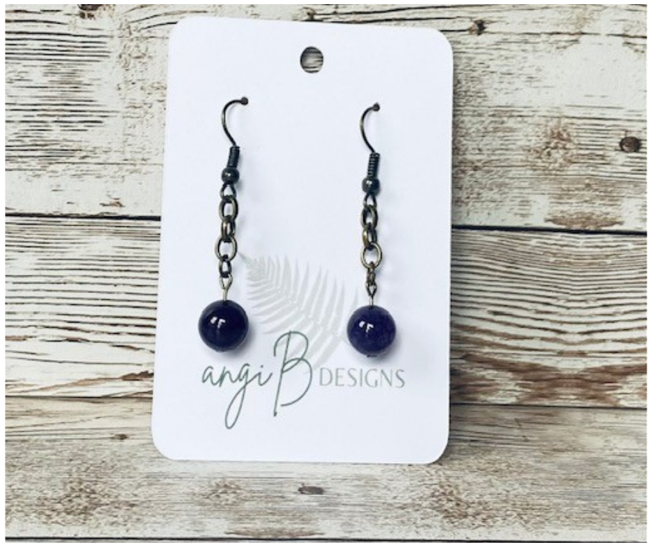 Purple Agate Earring